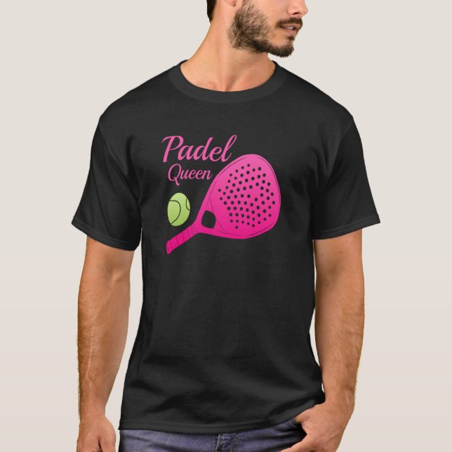 T-shirt Padel Paddle Tennis Queen Princess Backhand Racket (Devant)