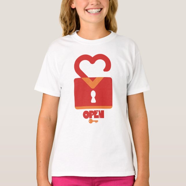 T-SHIRT PADLOCK OPEN CLOSED HEART BY MASANSER PIXELAT (Devant)