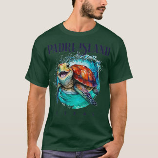 T-shirt Padre Island Texas Aquarelle Joyeuse tortue de mer