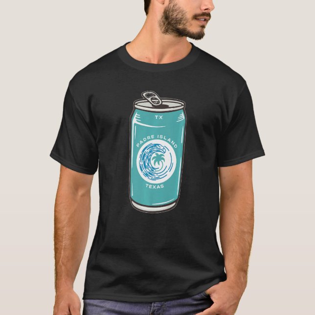 T-shirt Padre Island Texas Tx Beach Bière Soda Can Souveni (Devant)