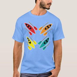 T-shirt Pagaie colorée de kayak motif artistique fille