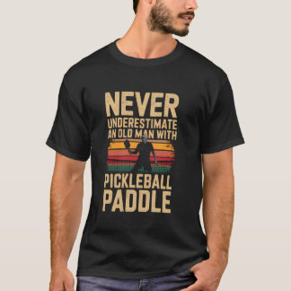 T-shirt Pagaie cool Pickleball Pour Les Anciens Hommes Gra