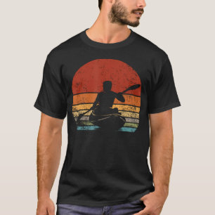 T-shirt Pagaie de coucher de soleil de kayak silhouette vi
