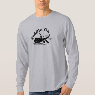 T-shirt Pagaie En Poignée Sur Le Design - Simple Long Sle