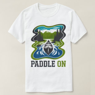 T-shirt Pagaie Sur Canoë Aventure Mountain Lake Design