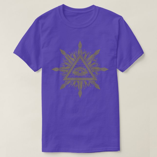 T-shirt Pagan Occult Witchcraft Occultisme Pyramide All Se (Design devant)