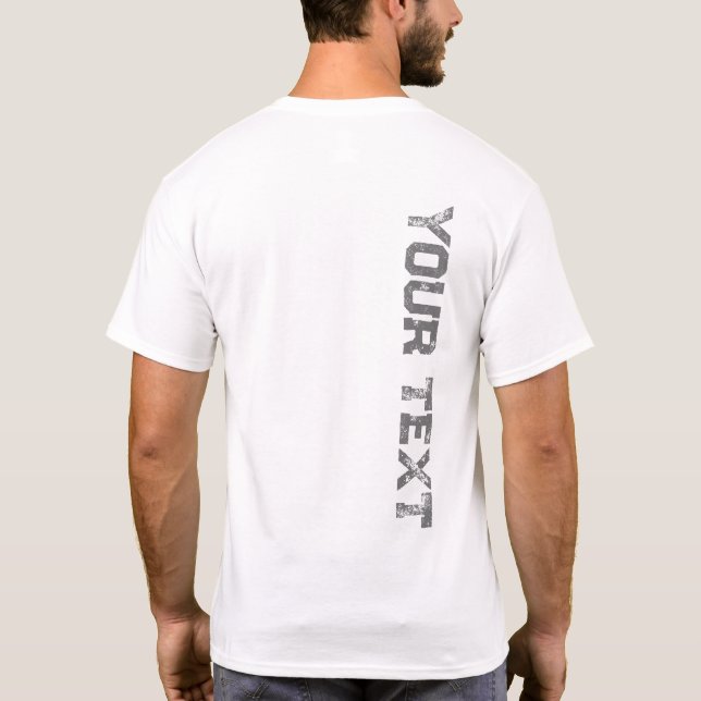 T-shirt Page arrière personnalisée Imprimer Texte Modèle M (Dos)