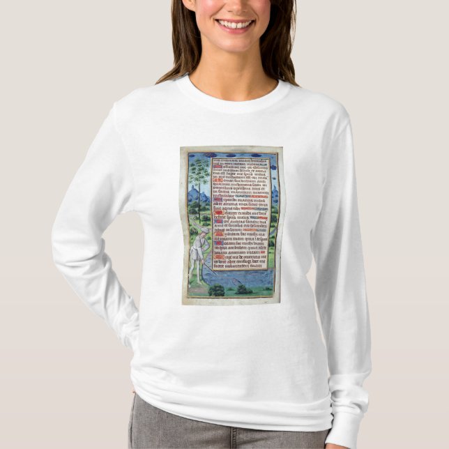 T-shirt Page du texte latin avec la frontière (Devant)