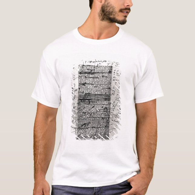 T-shirt Page d'un des travaux du Balzac (Devant)