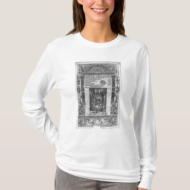 T-shirt Page titre de "opéra Ciceronis", éditée 1520 (Devant)