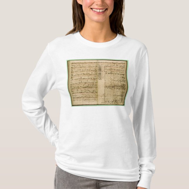 T-shirt Pages du score 'de l'art du Fugue (Devant)
