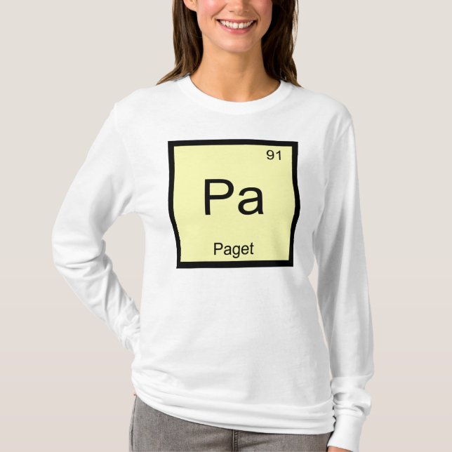 T-shirt Paget Nom Chimie Élément Tableau Périodique (Devant)