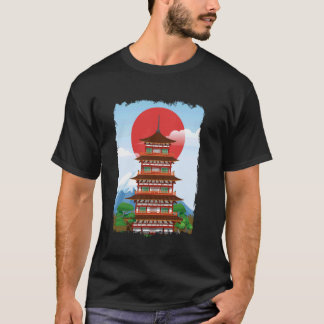 T-shirt Pagode japonaise Mt Fuji Souvenir d'art japonais R