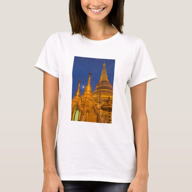 T-shirt Pagode Shwedagon la nuit, Myanmar (Devant)