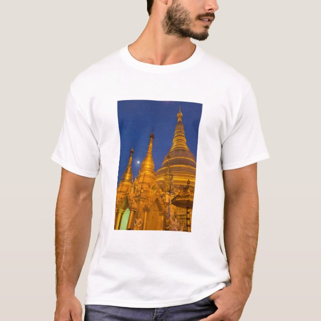 T-shirt Pagode Shwedagon la nuit, Myanmar (Devant)