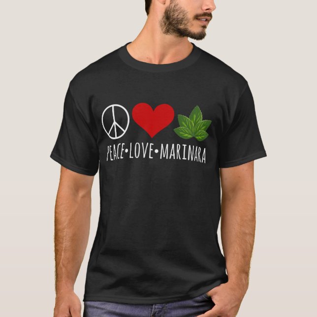 T-shirt Paie Amour Marinara Basil Feuilles (Devant)