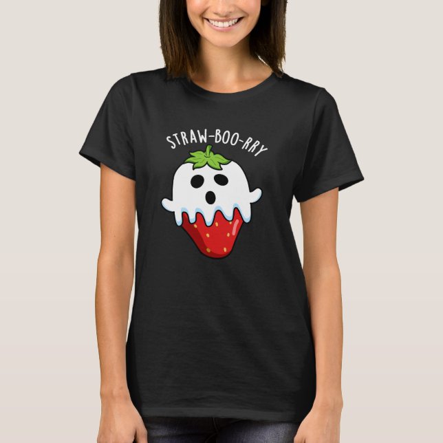 T-shirt Paille-boo-rry Funny Fraise Pun Dark BG (Devant)