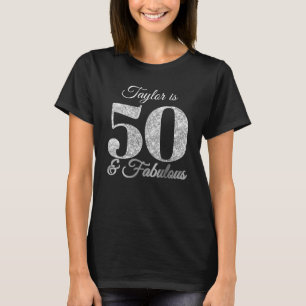 T-shirt Pailleté Argent 50 & Fabuleux Son Nom
