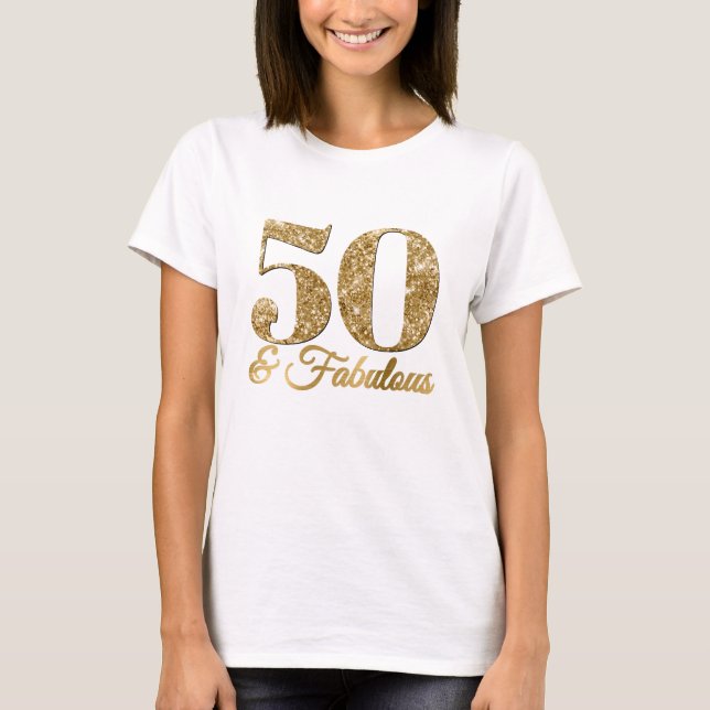 T-shirt Pailleté Or 50 & Fabuleux (Devant)