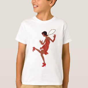 T-shirt paillette noire rouge