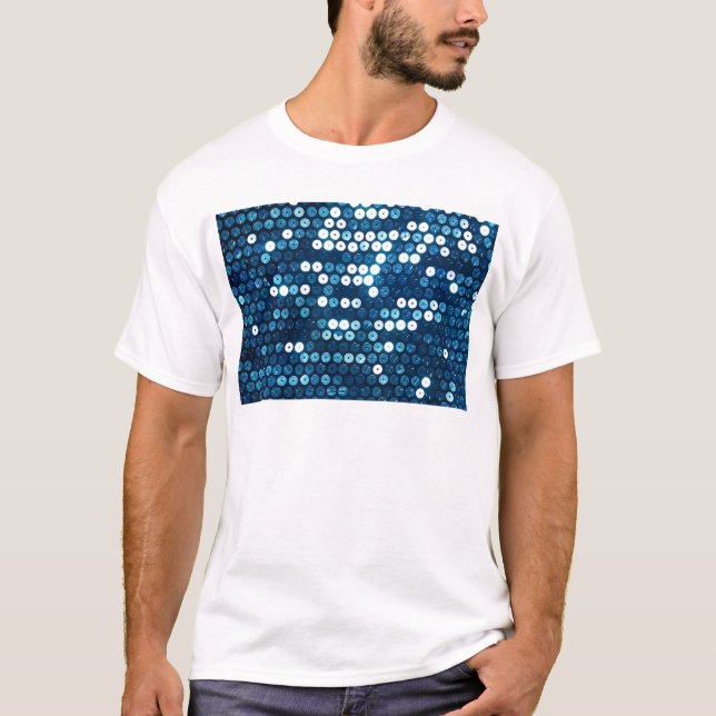 T-shirt paillettes bleu brillant (Devant)