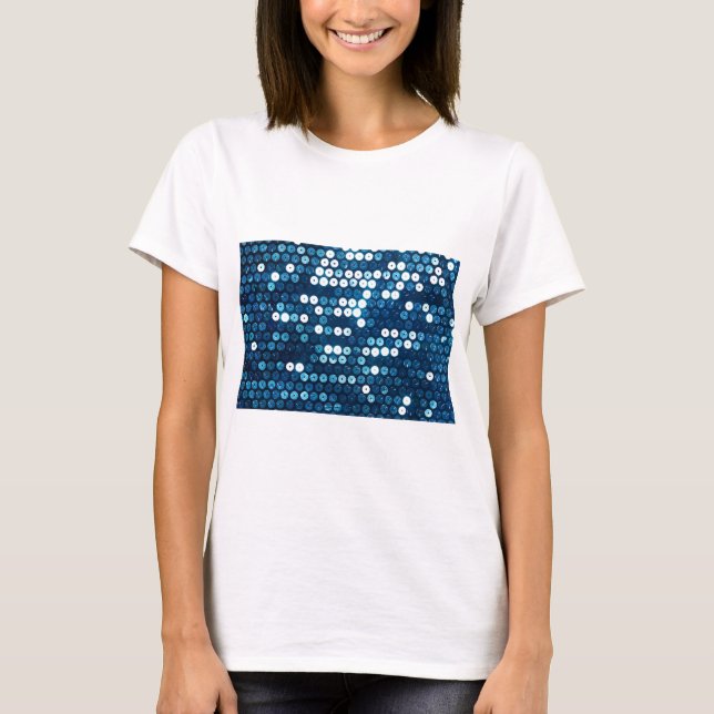 T-shirt paillettes bleu brillant (Devant)
