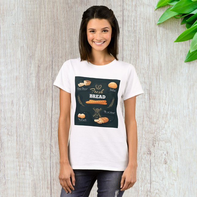 T-shirt Pain Artisan frais Boulangerie Pain Rouleaux Bague (Créateur téléchargé)
