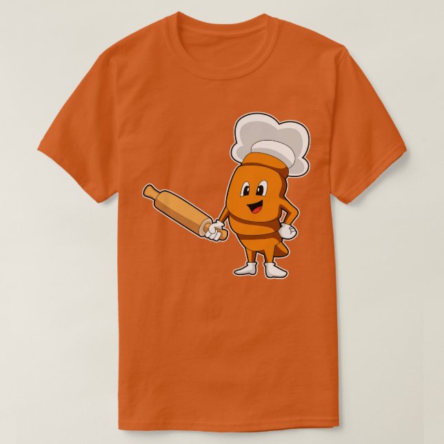 T-shirt Pain comme cuisson avec broche à rouleaux (Design devant)
