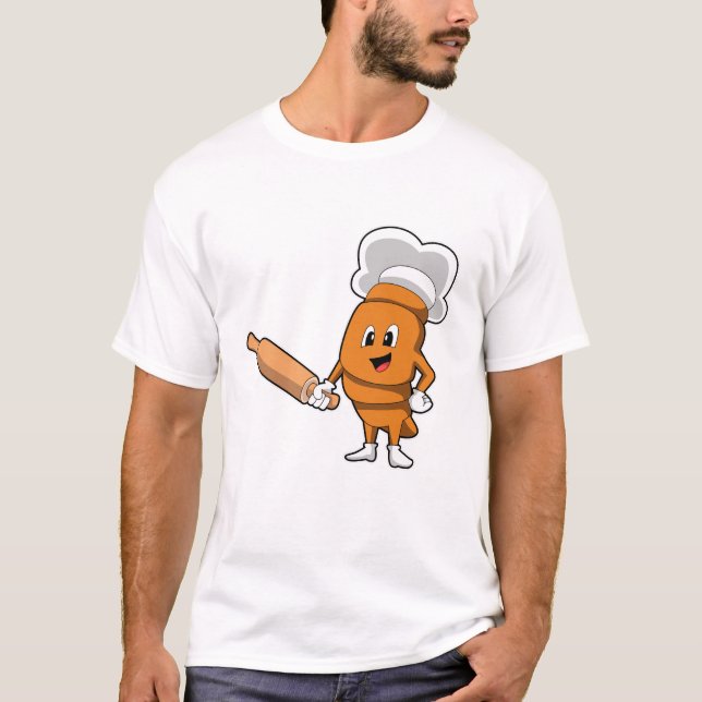 T-shirt Pain comme cuisson avec broche à rouleaux (Devant)