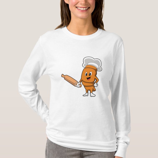 T-shirt Pain comme cuisson avec broche à rouleaux (Devant)
