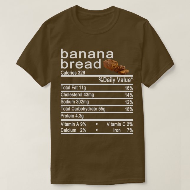 T-shirt pain de banane valeur nutritive étiquette (Design devant)
