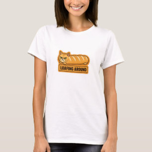 T-shirt Pain de chat drôle qui traîne autour 