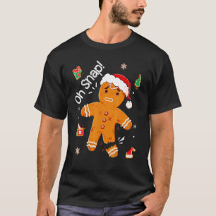 T-shirt Pain d'épice Homme Cookie Noël Oh Snap Funny migno
