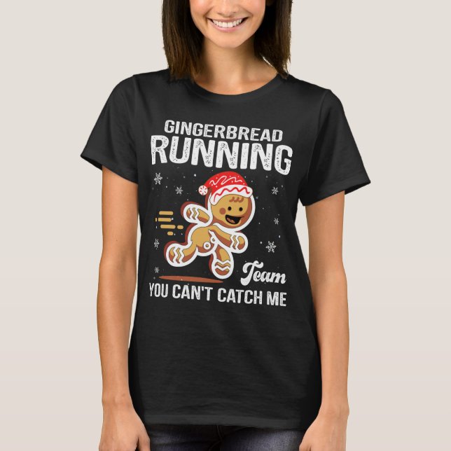 T-shirt Pain d'épices Courir équipe Noël Cookie Funny Xm (Devant)