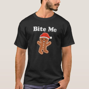 T-shirt Pain d'épices Homme Bite Me Noël Costume biscuit
