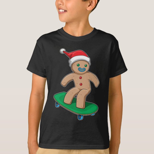 T-shirt Pain d'épices homme Christmas Skate (Devant)
