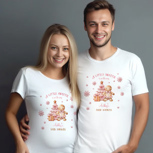 T-shirt Pain d'épices Homme Fille Baby shower de Noël rose