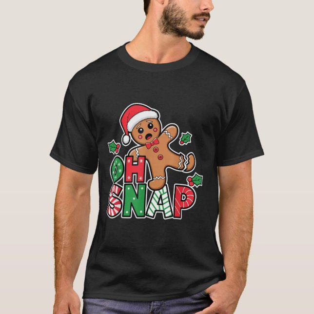 T-shirt Pain d'épices Homme Oh Snap Noël Funny Cookie Bak (Devant)