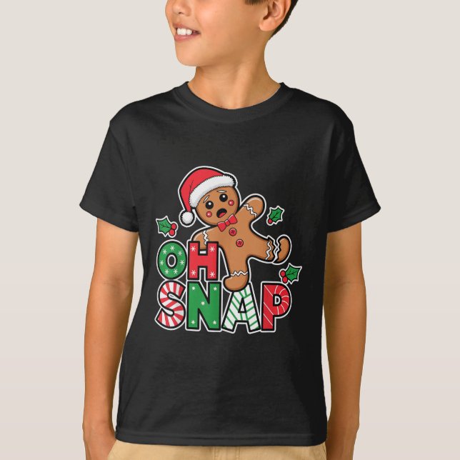 T-shirt Pain d'épices Homme Oh Snap Noël Funny Cookie Bak (Devant)