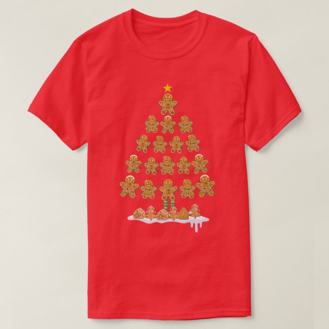 T-shirt Pain d'épices Jolly Arbre de Noël Drôle Pain d'épi (Design devant)