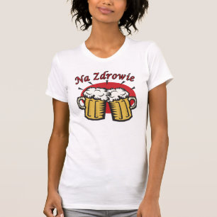 T-shirt Pain grillé de Na Zdrowie avec des tasses de biè