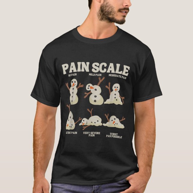T-shirt Pain Scale Snowman Nurse Christmas Xmas Snow Pajam (Devant)