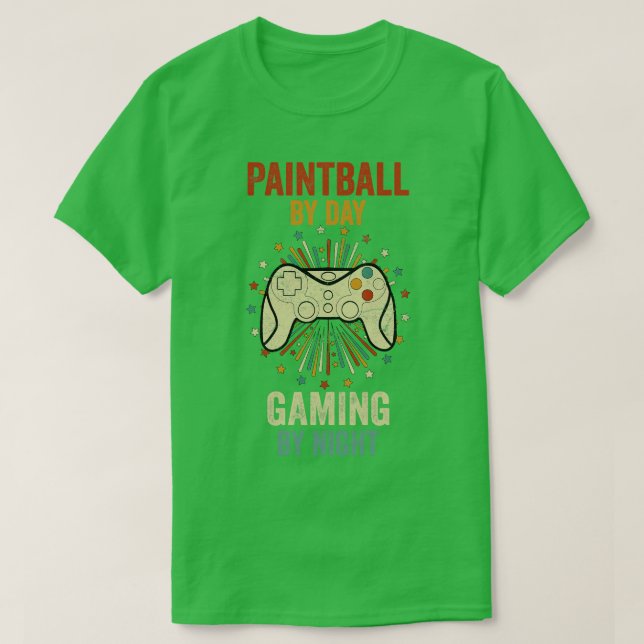 T-shirt Painball En Jeu De Jour En Soirée (Design devant)