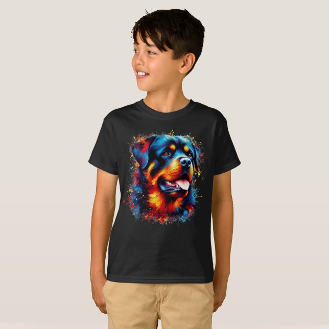 T-shirt Paint Splatter Rottweiler (Devant entier)