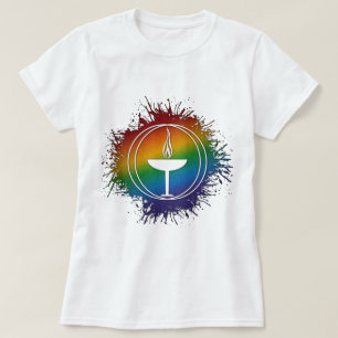T-shirt Paint Splatz LGBT Arc-en-ciel Universalisme Unitai