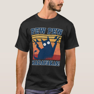 T-shirt Paintball Cat Pew Pew Madafakas Crazy Cat Paintba