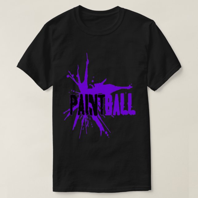 T-shirt Paintball néon violet noir (Design devant)