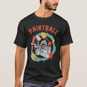 T-shirt Paintball Player Paint Ball Splatter Retro Vintage
