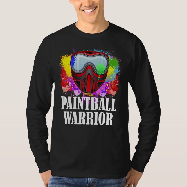 T-shirt Paintball Warrior Mask Squad Paintballer Air Gun S (Devant)
