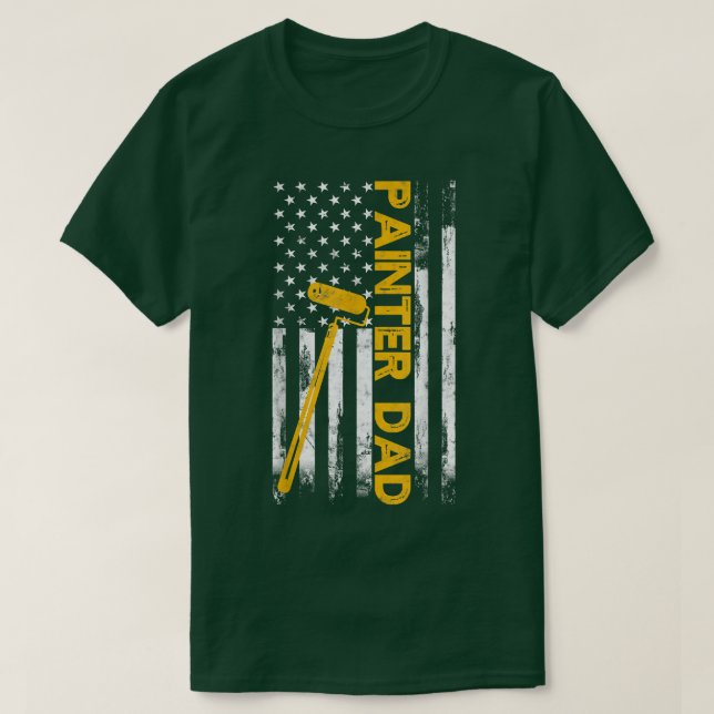 T-shirt Painter Dad American Flag Patriotic House painter  (Design devant)